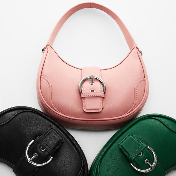 Mango Pink Buckle Bag with Double Handle/NWT - Picture 6 of 13